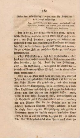 182-189 Ueber den Offensivkrieg, dessen man die Katholiken neuerdings beschuldigt