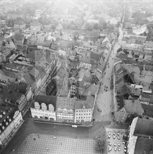 Bebauung zwischen Marien- und Jakobsstraße in Naumburg : Blick vom Markt Richtung Osten