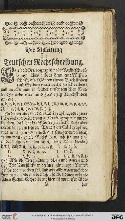 Die Einleitung zur Teutschen Rechtschreibung