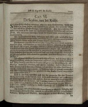 Cap. VI. De Scabie, von der Krätze.