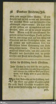Ueber die Erlösung durch Christum