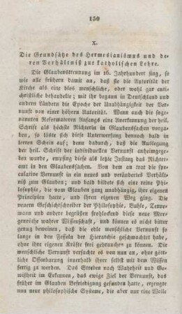 150-181 Die Grundsätze des Hermesianismus und deren Verhältniß zur katholischen Lehre