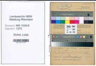 Entnazifizierung Luise Eichel , geb. 03.04.1900 (Amtsfuersorgerin)