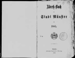 Adressbuch Stadt Münster 1885