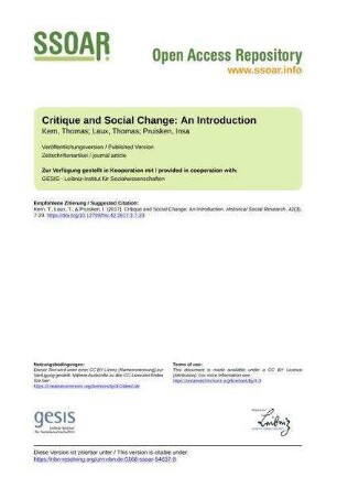 Critique and Social Change: An Introduction