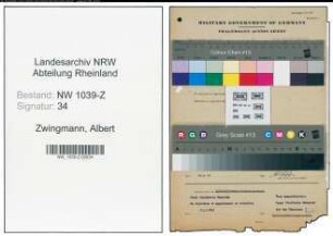 Entnazifizierung Albert Zwingmann , geb. 05.07.1902 (Kraftfahrer)