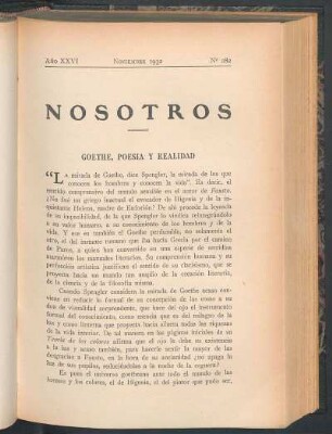 Goethe, poesía y realidad