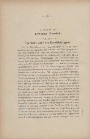 IV. Hauptteil. Syriens Handel