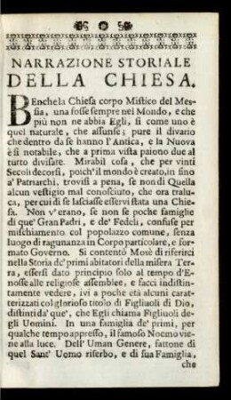 Narrazione Storiale Della Chiesa