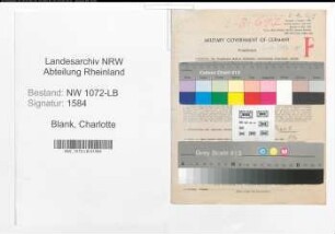 Entnazifizierung Charlotte Blank , geb. 01.04.1899 ()