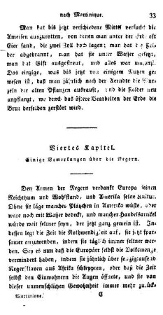 Viertes Kapitel - Einige Bemerkungen über die Negern.