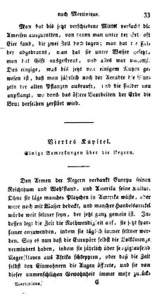 Viertes Kapitel - Einige Bemerkungen über die Negern.