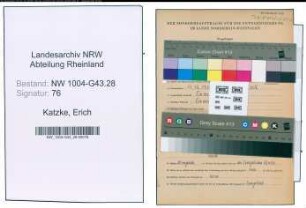 Entnazifizierung Erich Katzke , geb. 11.12.1905 (Maschinist)