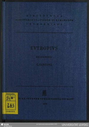 Eutropii Breviarium ab urbe condita