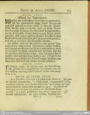 Artic. CXXIV. Straff der Verrätherey