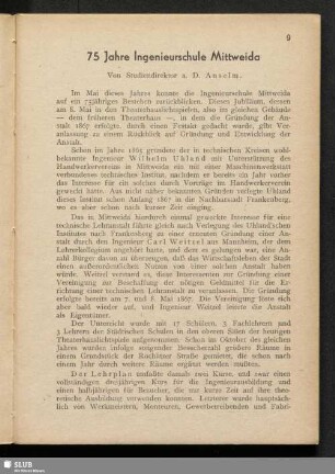 75 Jahre Ingenieurschule Mittweida