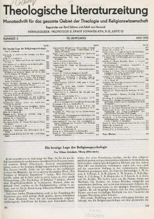 Referate über theologische Dissertationen in Maschinenschrift
