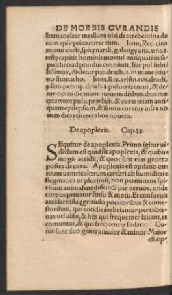 De apoplexia. Cap. 23.