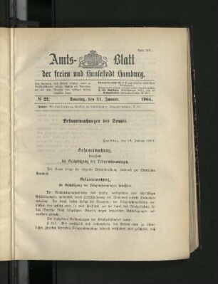 No. 22, 31. Januar 1904.