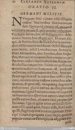 ORATIO II. GERMANI MILITIS.