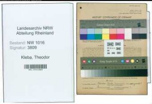 Entnazifizierung Theodor Kleba , geb. 11.11.1895 ()