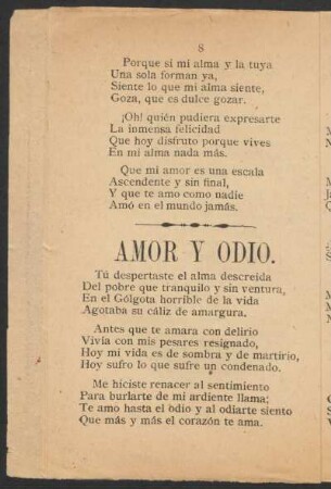Amor y odio.