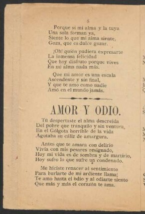 Amor y odio.