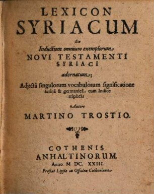 Lexicon Syriacum