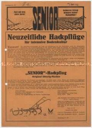 Neuzeitliche Hackpflüge für intensive Bodenkultur
