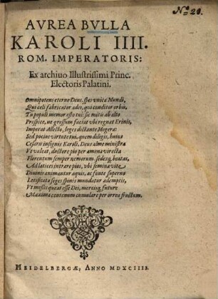 Aurea Bulla Karoli IV.