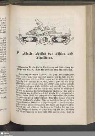 F. Allerlei Speisen von Fischen und Schaltieren