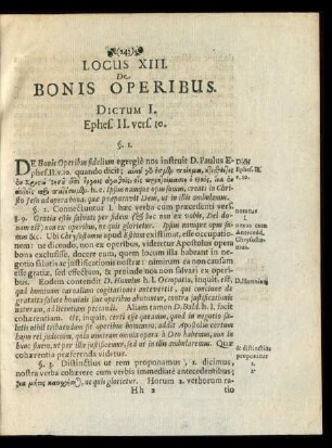 Locus XIII. De Bonis Operibus