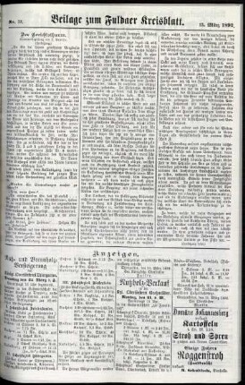 Zweite Ausgabe vom Dienstag, den 15. März 1892.
