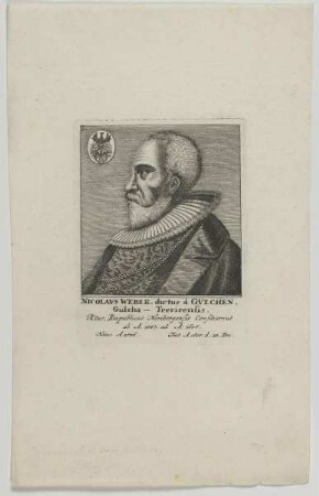 Bildnis des Nicolavs Weber, dictus à Gvlchen