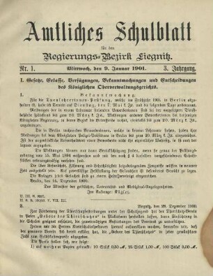 3. 1901, Nr. 1 (9. Januar)