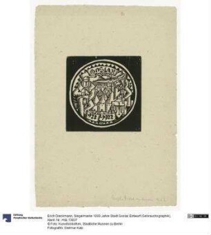 Siegelmarke 1000 Jahre Stadt Goslar, Entwurf (Gebrauchsgraphik)
