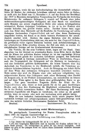 734-743, Unfruchtbarmachung sozial Minderwertiger