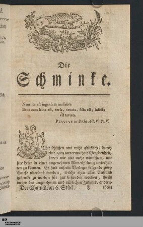 6. Stück: Die Schminke