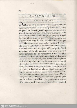 Capitolo VII. Conclusione.