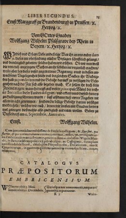 Catalogus Praepositorum Embricensium.