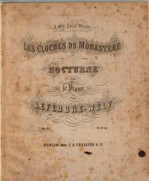 Les cloches du monastère : nocturne pour le piano ; Op. 54