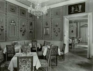 Schloss Rammenau, Vogel-Zimmer : Schloss Rammenau (1721-1737) Vogel-Zimmer des Restaurants