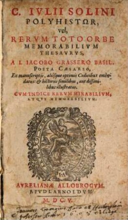 Polyhistor vel Rerum toto orbe memorabilium thesaurus