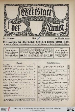 Heft 4 (25. Oktober 1909)