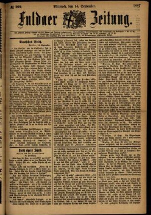 Ausgabe vom Mittwoch, den 14. September 1887.
