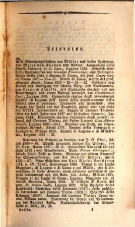Der Canton Tessin : historisch, geographisch, statistisch geschildert ; Beschreibung aller in demselben befindlichen Berge, Seen, Flüsse, Heilquellen, Städte, ... ; nebst Anweisung, denselben auf die genußvollste und nützlichste Weise zu bereisen ; ein Hand- und Hausbuch für Kantonsbürger und Reisende