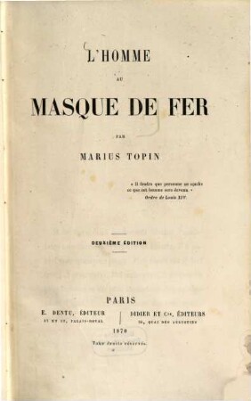 L'homme au masque de fer