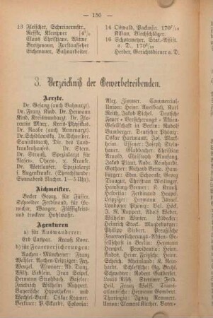 Verzeichniß der Gewerbetreibenden