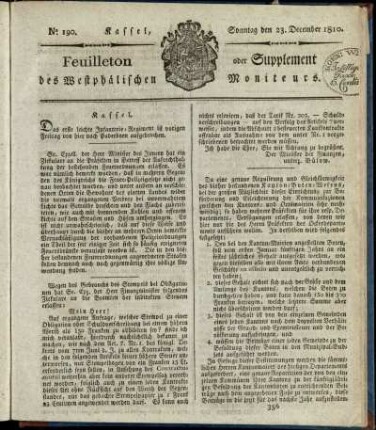 No. 190, Sonntag den 23. December 1810