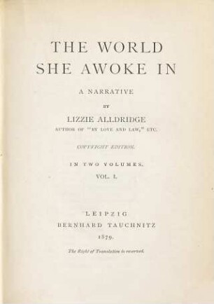 The world she awoke in : a narrative, 1